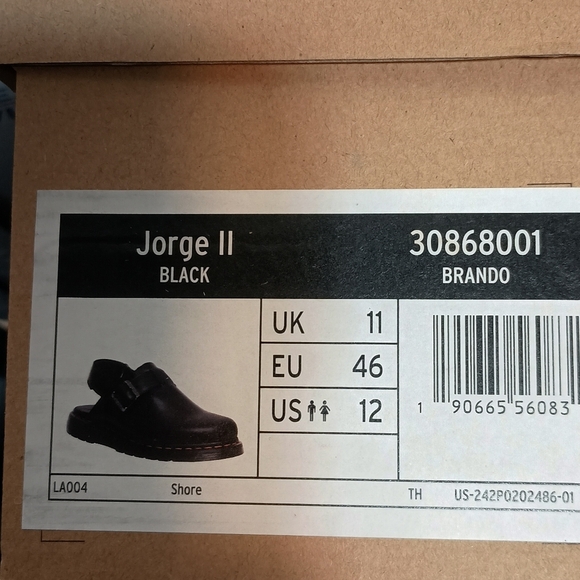 Dr. Martens Jorge II Clogs Black Faux Fur Lined Leather Slingback Mules - Picture 8 of 8